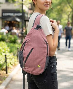 Nevo Rhino Pink Crossbody Sling Backpack NWT Hiking Travel Daypack Ergonomic
